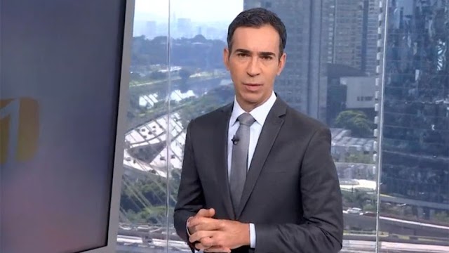 Cesar Tralli leva bronca ao vivo no "SP1" e fica sem graça