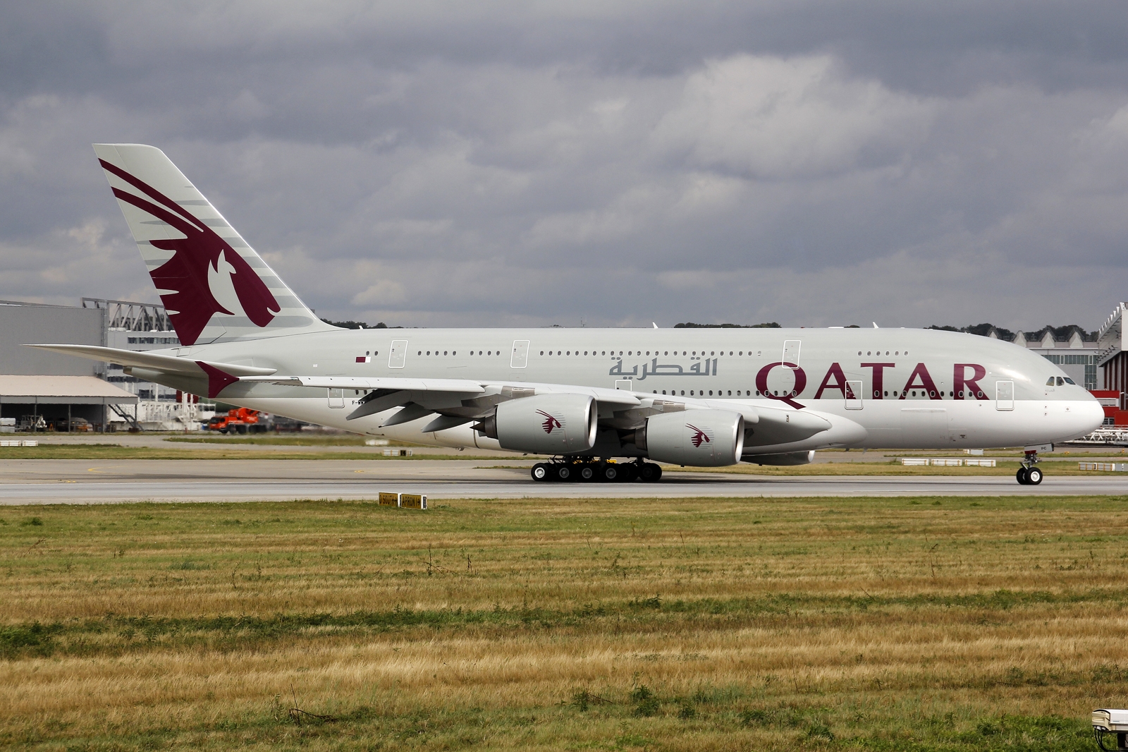  Qatar  Airways  A380 800 First Livery  on Taxiing Aircraft 