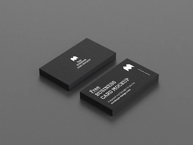 Free Business Cards Mockup With Black Background