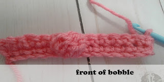 crochet front of a bobble stitch