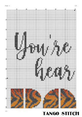 You're gonna hear me roar tiger print cross stitch pattern