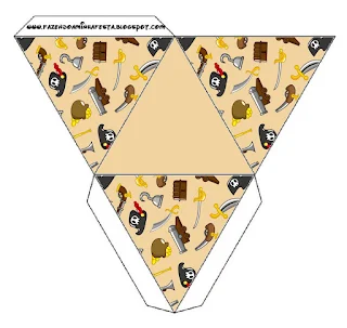 Pirate Party Free Printable Pyramid Box.