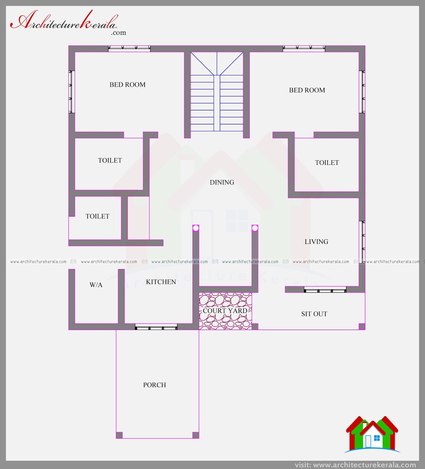  4  Bedroom  Lovely Two Storied Kerala  Home  Plan  in 2282 Sq 