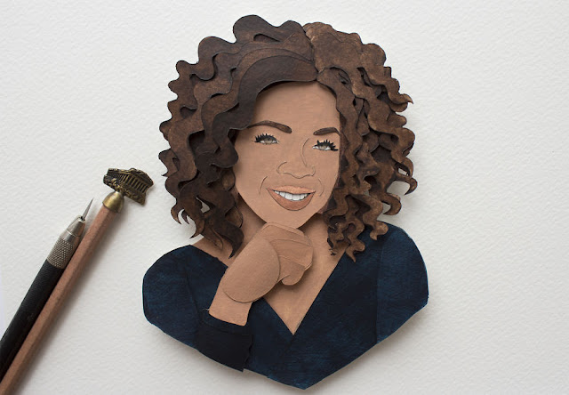 paper cut portrait of some public figure