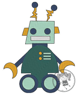 Motif gratuit de broderie machine petit robot
