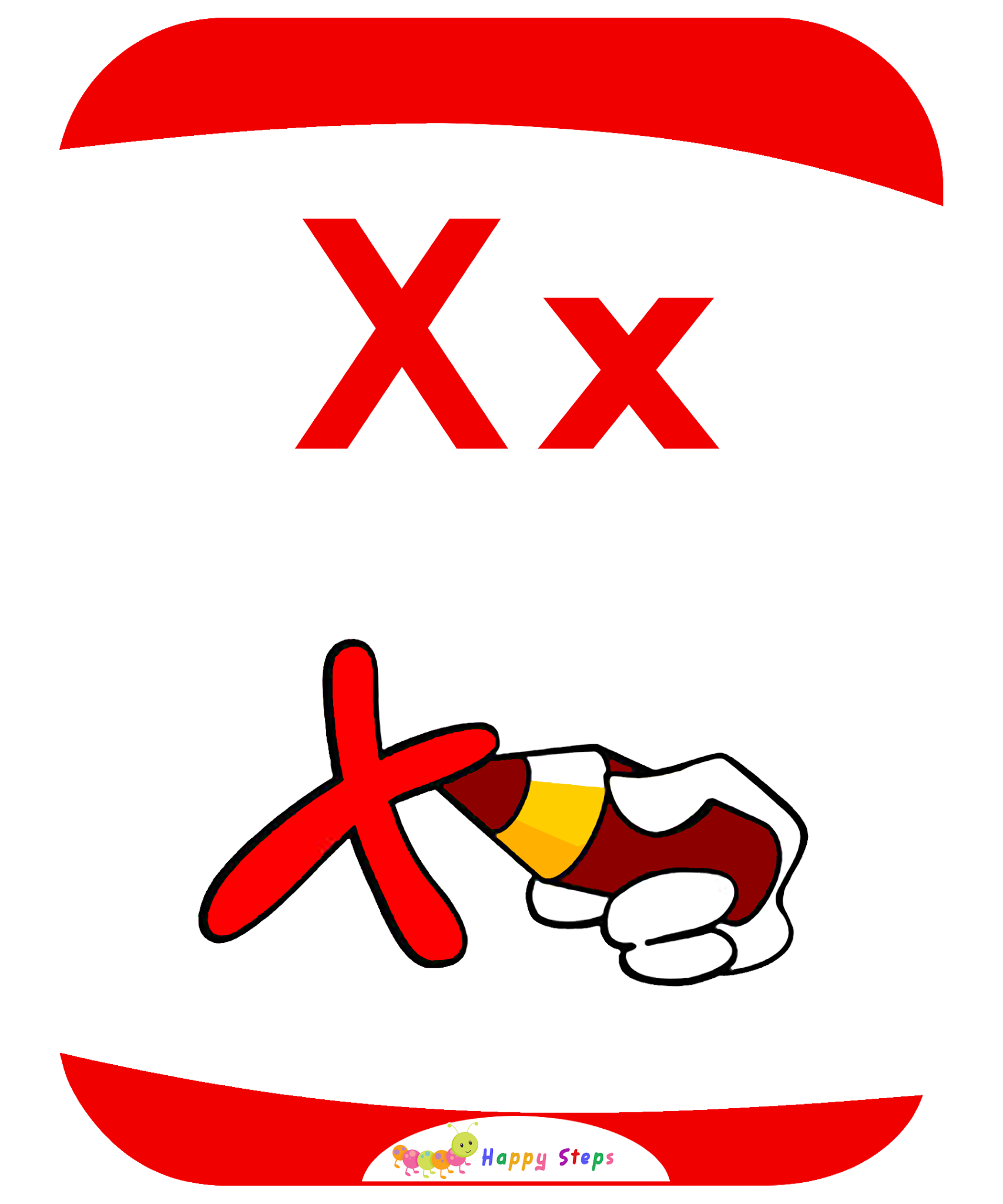 letter x flashcards for kids