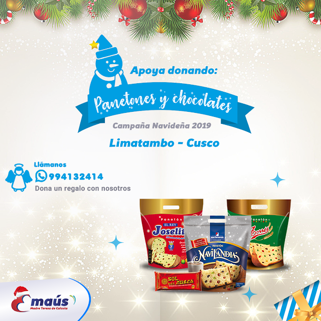 "Dona panetones y chocolates en Navidad"