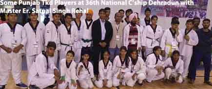 Master Satpal Singh Rehal with Some Punjab Taekwondo Players at 36th National Championship Dehradun