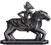 Rider on a winged horse.Reconstruction