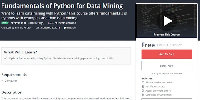 [100% Off] Fundamentals of Python for Data Mining| Worth 199,99$