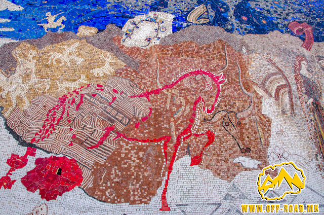 Detail of Mosaic - ASNOM memorial center in Pelince village, Macedonia