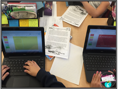 Creating a slide for a collaborative google slides presentation.  21st century learning in a 5th grade classroom.