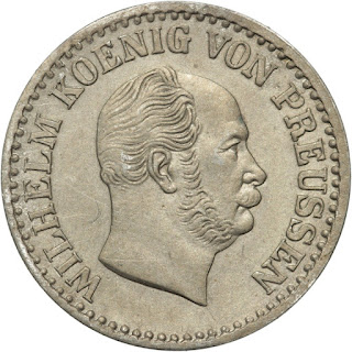 German States Coins Prussia 1 Silbergroschen 1868 Kaiser Wilhelm I