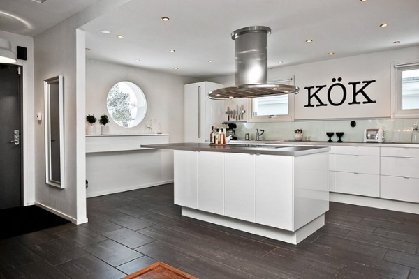 Desain dapur  hitam  putih  minimalis modern Info Desain 