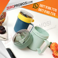 Souvenir Eksklusif Wilton Food Jar Cup Mug Plastic, Lunchbox jarmakan, Termos Bubur Sup Kopi The, Soup Cup Food Jar Container Food Flasks, Mug Plastik 500 ML Dengan Sendok Food Jar BPA Free CHI-WILTON-CUP