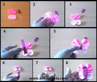 Tutorial membuat bross kupu-kupu dari bahan kain flanel