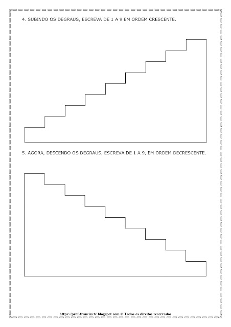 Atividades 1º e 2º ano – Ordens crescente e decrescente