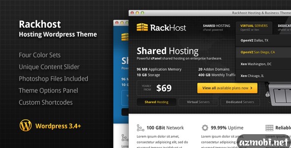 Rackhost v1.3 Hosting WordPress Theme