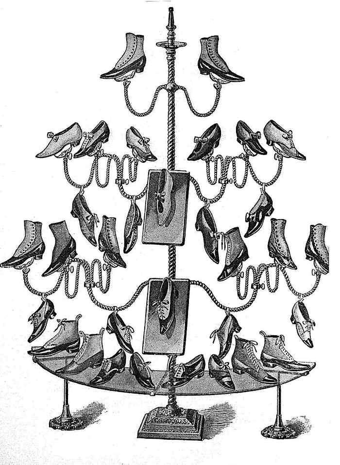 1900 store shoe display device