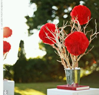 Wedding Decorations, Red Centerpieces and Arrangements 1