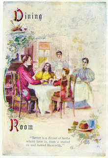 family dinner dining room meal illustration victorian life