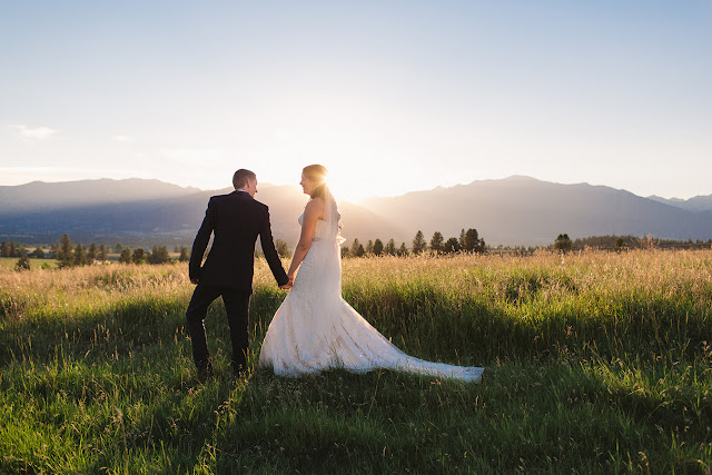 Bride, Montana, Mountains, Sunset, Wedding, Wedding Photography
