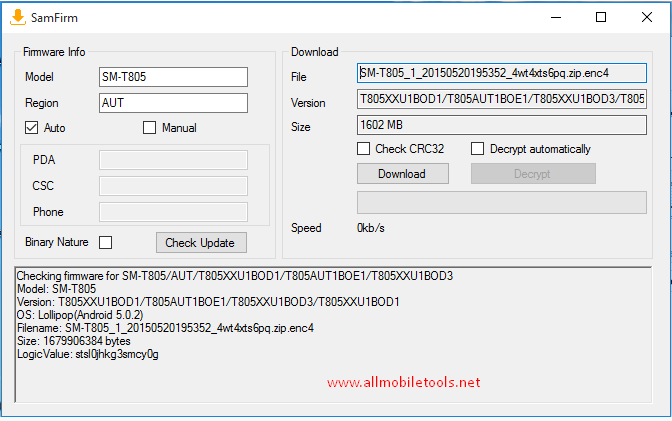 SamFirm-Samsung Firmware Downloader Tool Latest Version Free Download