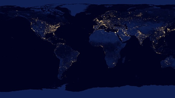 Night view of Earth from Satellite