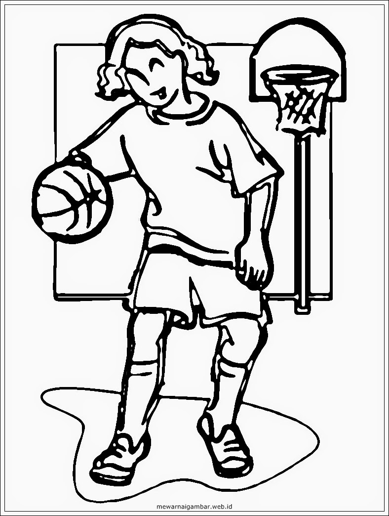 Mewarnai Gambar Pemain Basket | Mewarnai Gambar