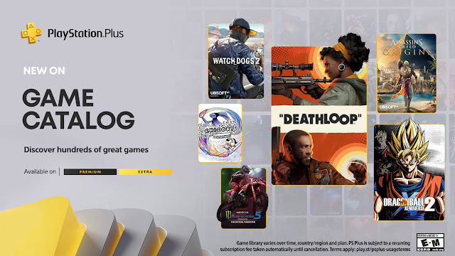 playstation plus assassin's creed origins deathloop alex kidd in miracle world dx chicory a colorful tale dragon ball xenoverse 2 monster energy supercross official videogame 5 rabbids invasion interactive tv show rayman legends scott pilgrim vs. the world complete edition spiritfarer farewell edition watch dogs 2 ps plus extra premium tier ps4 ps5 sony interactive entertainment
