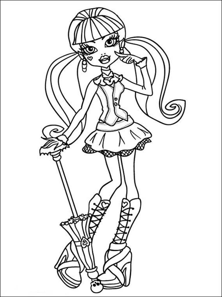  Gambar  Mewarnai Monster High Mewarnai Gambar 