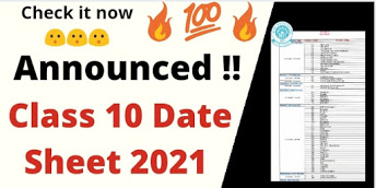 CBSE Class 10 Date Sheet 2021