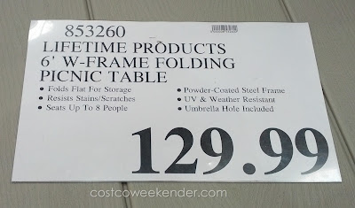 Deal for the Lifetime Products 6 foot W-frame Folding Picnic Table at Costco