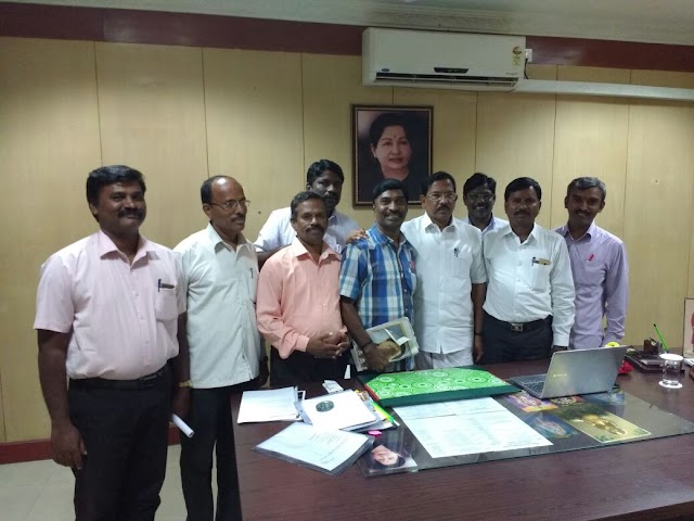 TNPPGTA state office bearers with school education department hon ' ble minister K. Pandiarajan in chennai