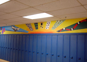 student murals above the lockers 1