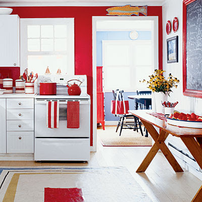  Kitchen Accessories on Blog This Last Kitchen Is Eye Popping Red Looks Great With The Blue