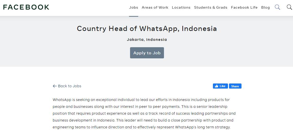 Lowongan Kerja Jadi Bos WhatsApp Indonesia (facebook.com)