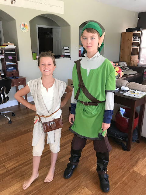 Halloween time!  We tried on lots of ideas for costumes.  Avery settled on Rey from Star Wars.  (She won a Star Wars Costume contest at the library on May 4th, 2018- May the Fourth!)