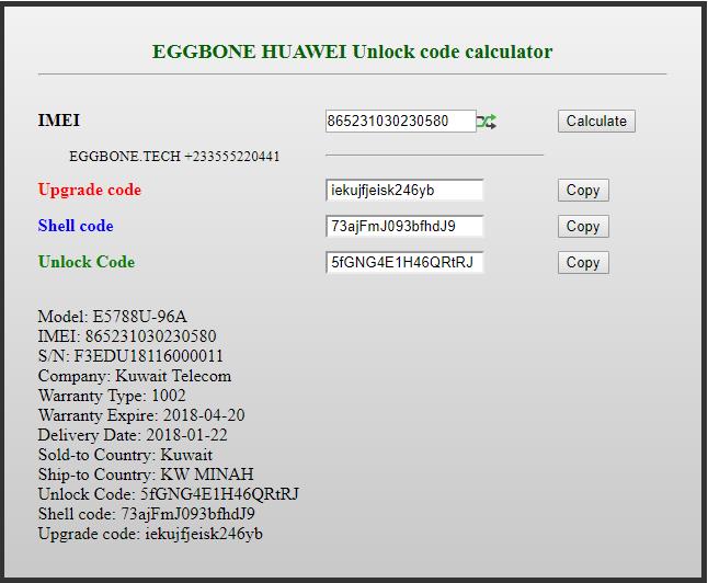 Huawei V4 And V5 Unlock Code Calculator By Imei Eggbone Unlocking Group 233555220441