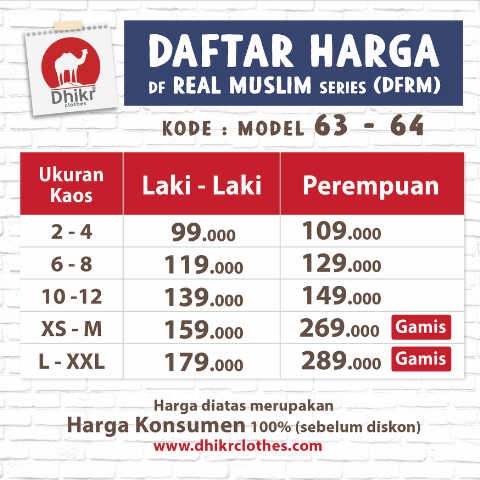 Efi Shop Dhikr Kids Family Clothes Daftar harga Ukuran 