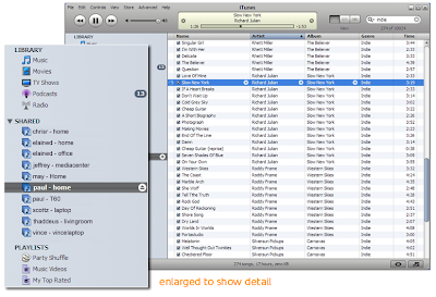 screenshot of iTunes enhanced with Simplify Media