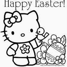 Hello Kitty Easter Coloring Pages For Kids 7