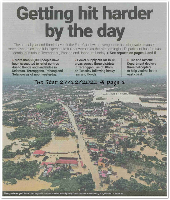 Getting hit harder by the day - Keratan akhbar The Star 27 December 2023