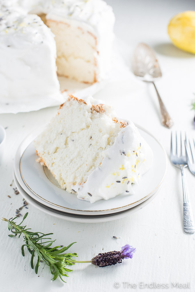 LAVENDER LEMON ANGEL FOOD CAKE