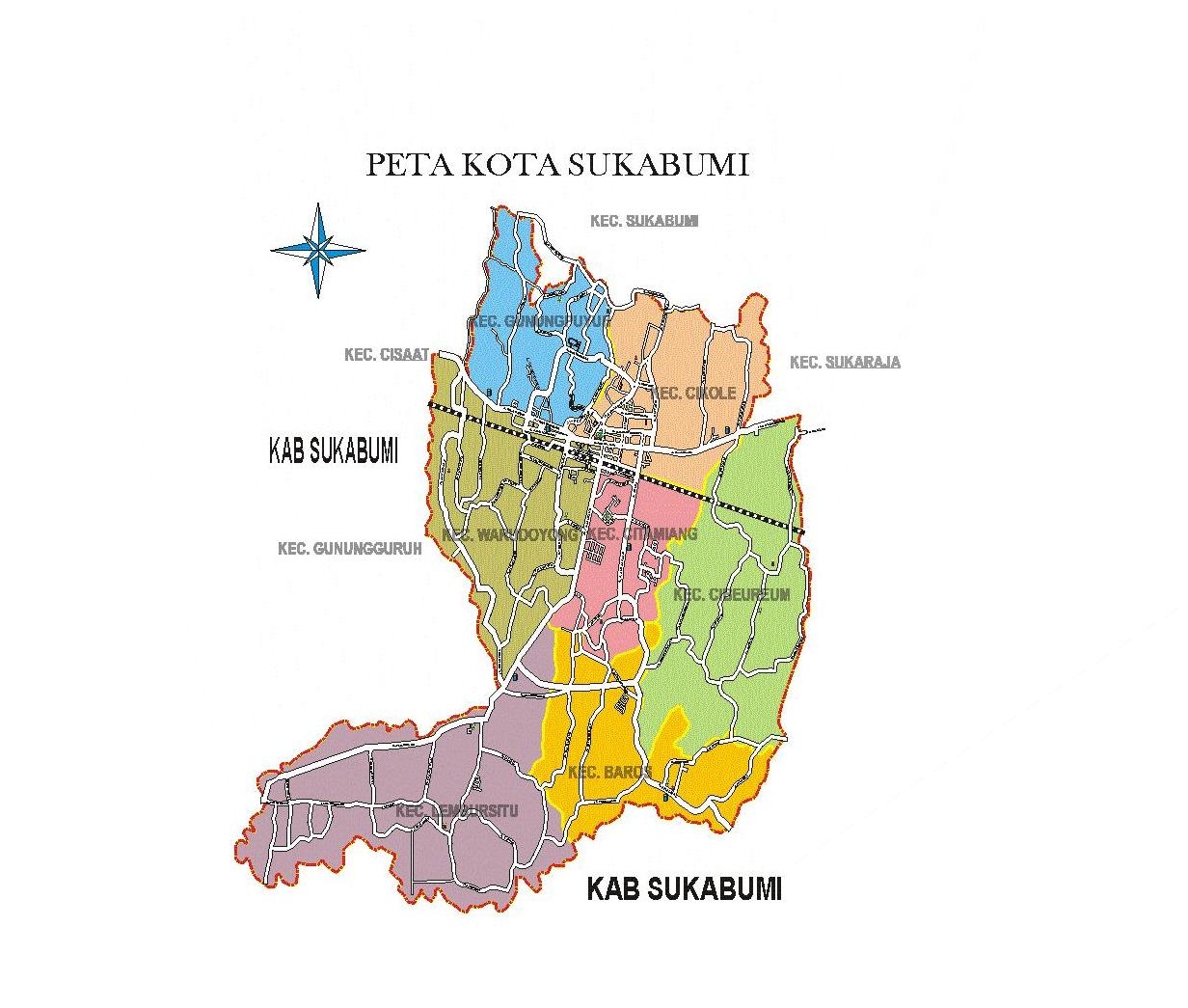  Peta  Kota  Sukabumi 