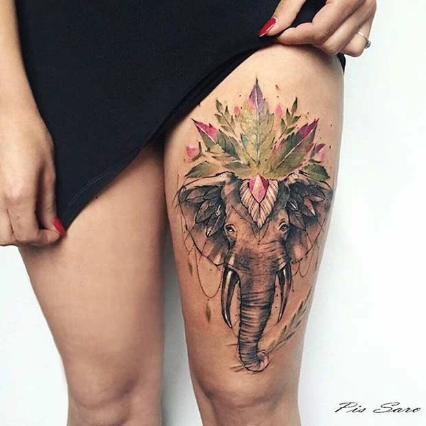 Imagen de un tatuaje de elefante