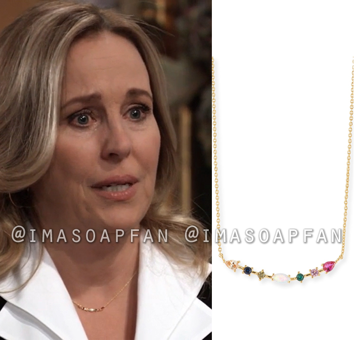 Laura Collins, Genie Francis, Multicolored Stone Bar Necklace, General Hospital, GH