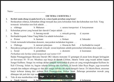 Soal Penilaian Harian Kelas 5 SD/MI Tema 1 Subtema 2, https://bingkaiguru.blogspot.com