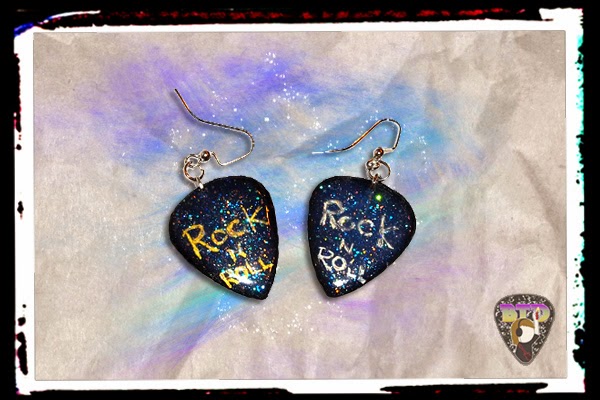 Rock N Roll Guitar Pick Earrings