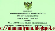 PASSING GRADE ATAU NILAI AMBANG BATAS KELULUSAN SKD CPNS TAHUN 2021
(KEPMENPANRB NOMOR 1023 TAHUN 2021)